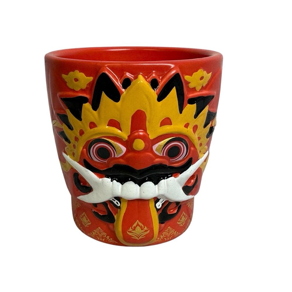 Princess Cruise Line Coral TIki God Tropical Bar Mug Drink Cup New